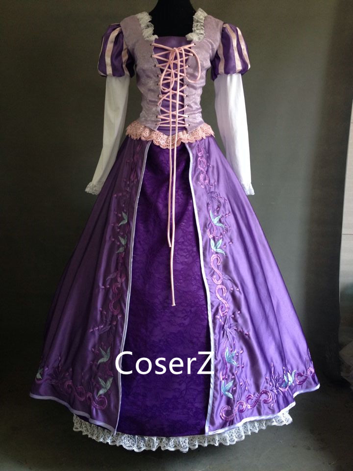 Custom-made Rapunzel Embroidered Dress, Princess Rapunzel Embroidered ...