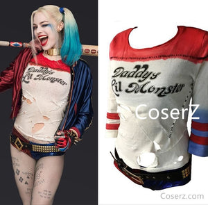 Suicide Squad Harley Quinn T shirt Harley Quinn Cosplay – Coserz
