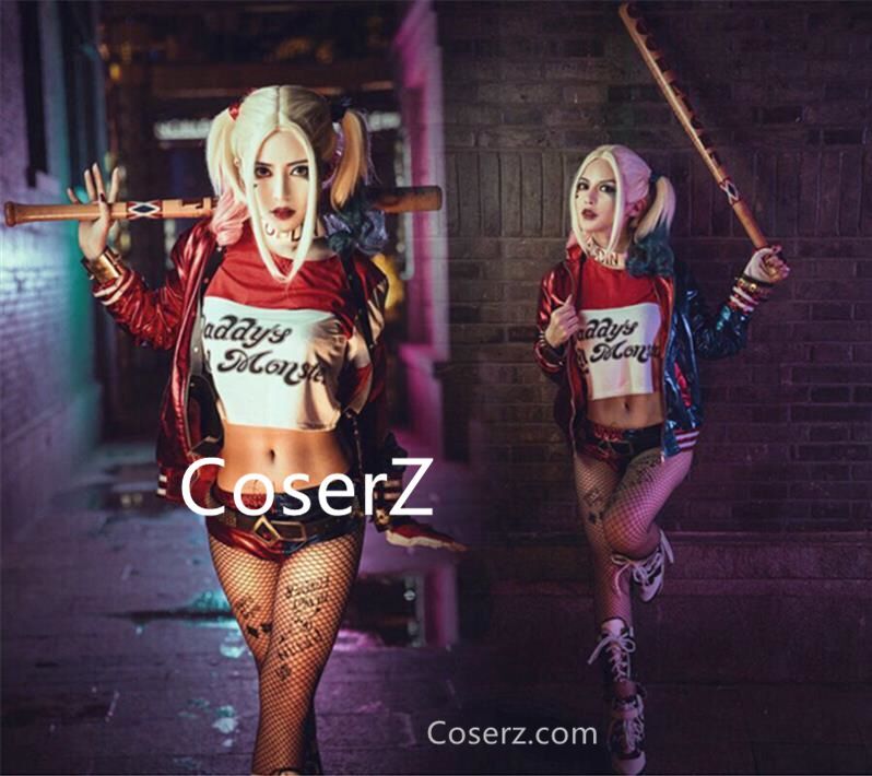 Harley Quinn Costume, Custom Harley Quinn Cosplay Costume One Piece – Coserz