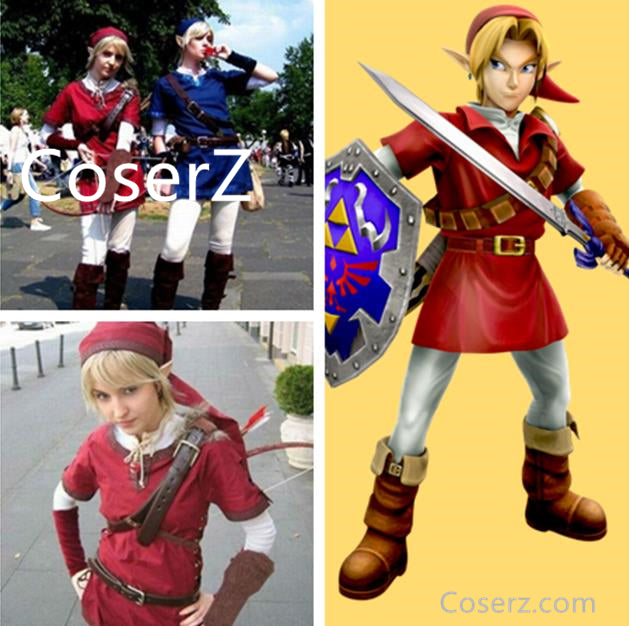 The Legend of Zelda Ocarina of Time Link Cosplay Costume