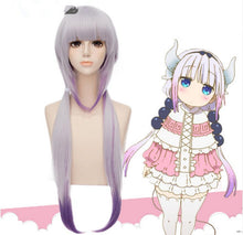 Kobayashi-san Chi No Maid Dragon Kamui Kanna Wig Gradient Cosplay Peluca Hair Ornaments Horns