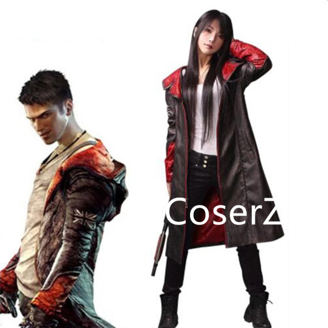 Dmc devil may cry 5 dante costume cosplay jacket unisex pu leather