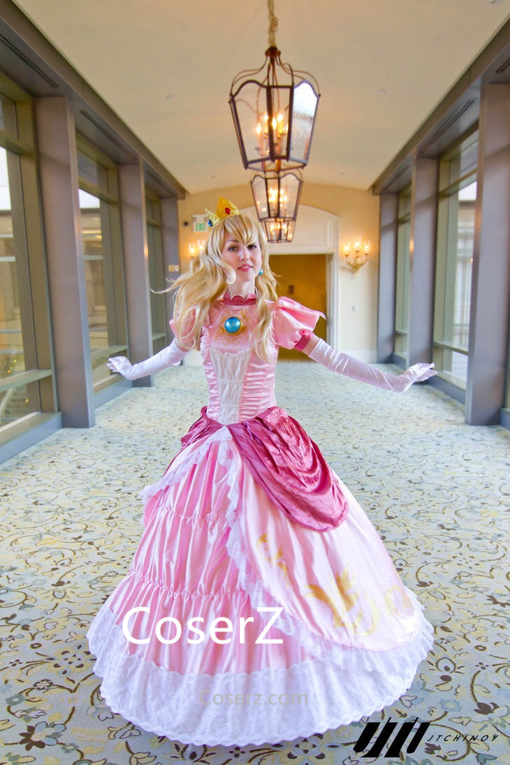 Super Bros Peach Princess Peach Dress Cosplay Costume – Coserz